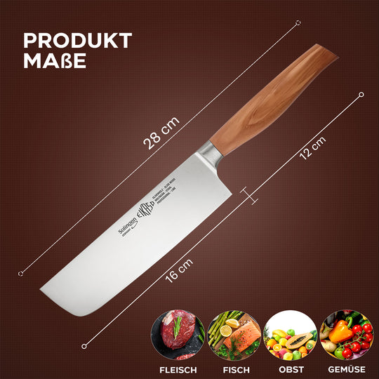 Nakiri Küchenmesser 16cm Geschmiedet Olivenholz Griff
