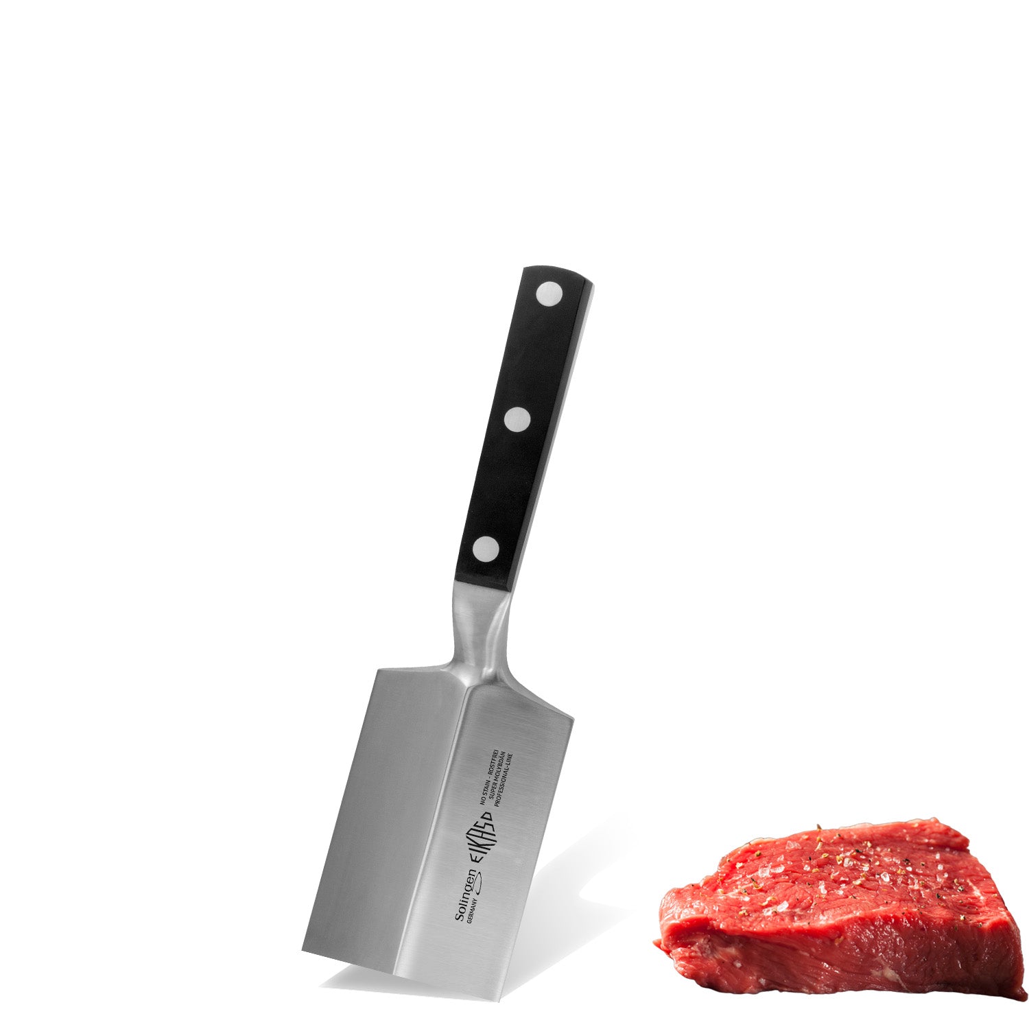 Eikaso Fleischklopfer 1,2kg mit schwarzem POM-Griff – ergonomisch und robust aus Solingen- 6991330-681