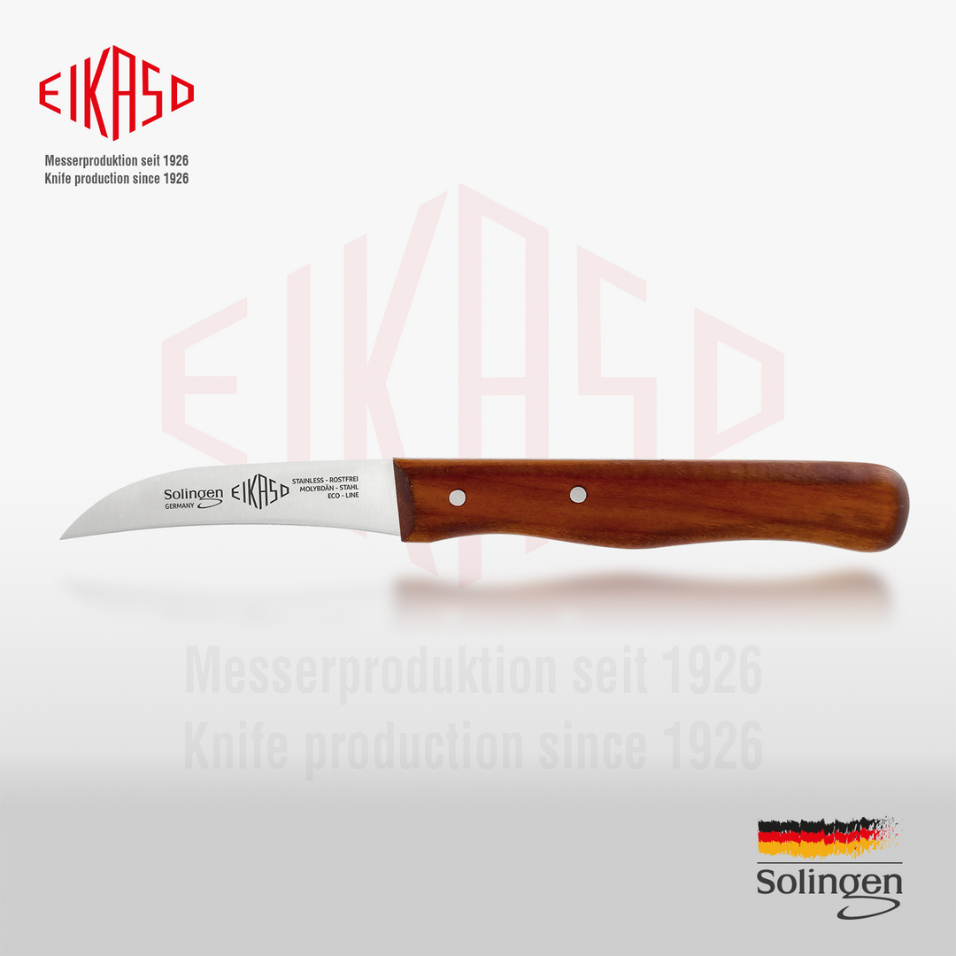 EIKASO Solingen Germany Schälmesser 6cm mit edlem Kirschholzgriff – Küchenmesser