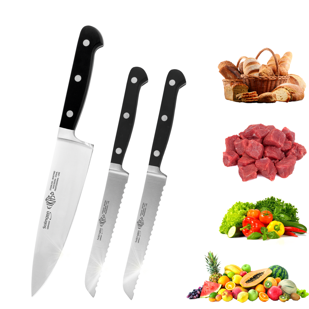 Küchenmesser Set Gastro-Serie 3-TLG