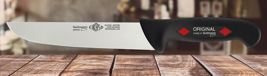 EIKASO Solingen Germany Fleischmesser Blockmesser Schwarz 21cm Klinge Molybdänstahl 1.4116 aus Solingen Profi Allzweckmesser von Profis für Privat und Profis | Fleisch Gemüse Obst Kräuter