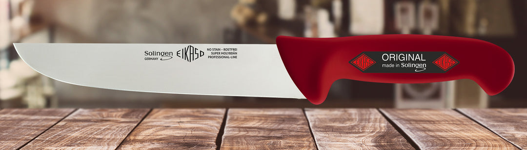 EIKASO Solingen Germany Fleischmesser Blockmesser rot 21cm Klinge Molybdänstahl 1.4116 aus Solingen Profi Allzweckmesser von Profis für Privat und Profis | Fleisch Gemüse Obst Kräuter (Kopie)