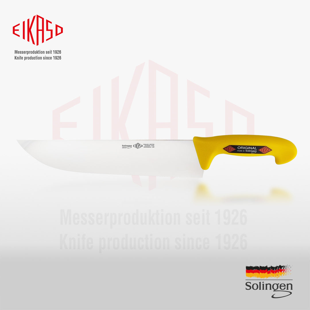 EIKASO Solingen Speckmesser extra breite Klinge 31cm Fleischermesser Allzweck Küchenmesser geeignet für Fleisch Gemüse Kräuter aus Molybdänstahl 1.4116 Profi Solinger Messer