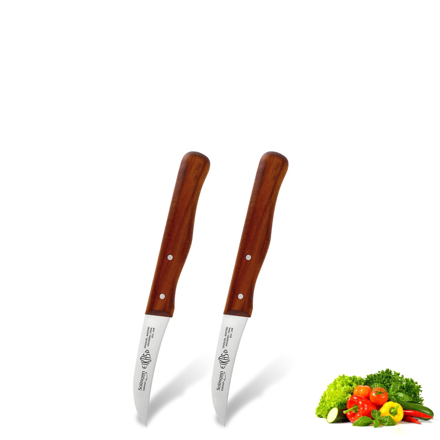 EIKASO Solingen Germany Schälmesser 6cm mit edlem Kirschholzgriff – Küchenmesser