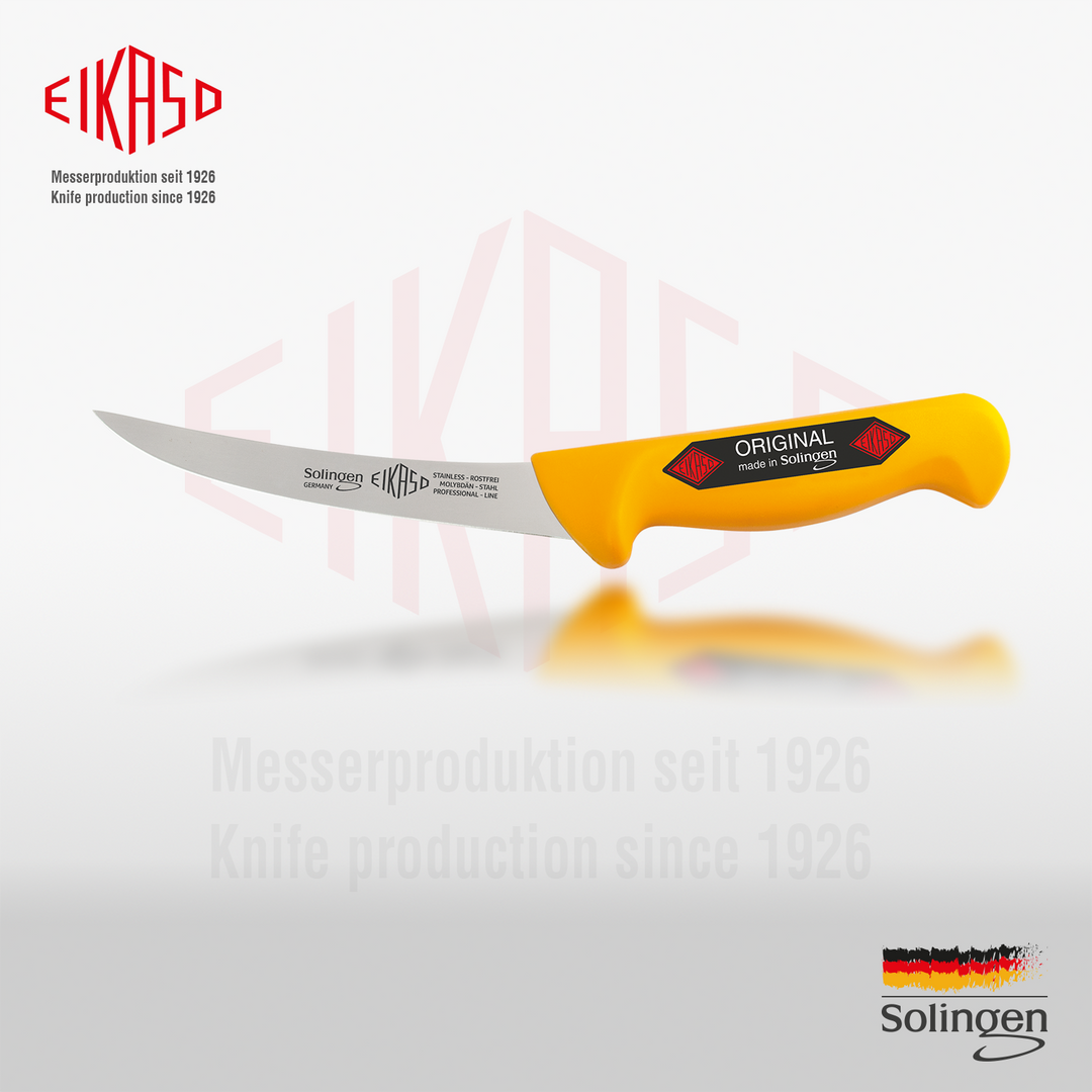 EIKASO Solingen Ausbeinmesser gebogen 16cm scharfe Klinge aus Molybdänstahl 1.4116 Profi Ausbeiner Fleischmesser für Profi und Privat