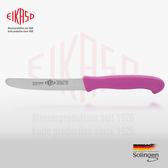 EIKASO Solingen Germany Küchenmesser Set 3-teilig – Obst- & Gemüsemesser rostfrei aus Molybdänstahl 1.4116 mit ergonomischen Griffen, bunte Frühstücksmesser