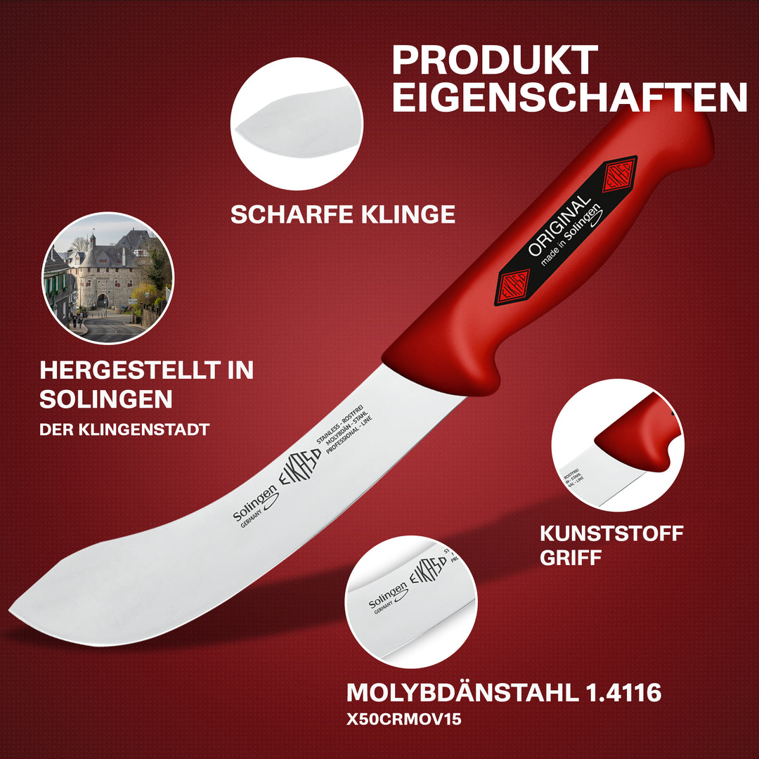 EIKASO Solingen Germany Fleischermesser-Set 6 Teilig - Metzgermesser aus Molybdänstahl 1.4116 für Profi Schlachter und Privat - Profi Messerset