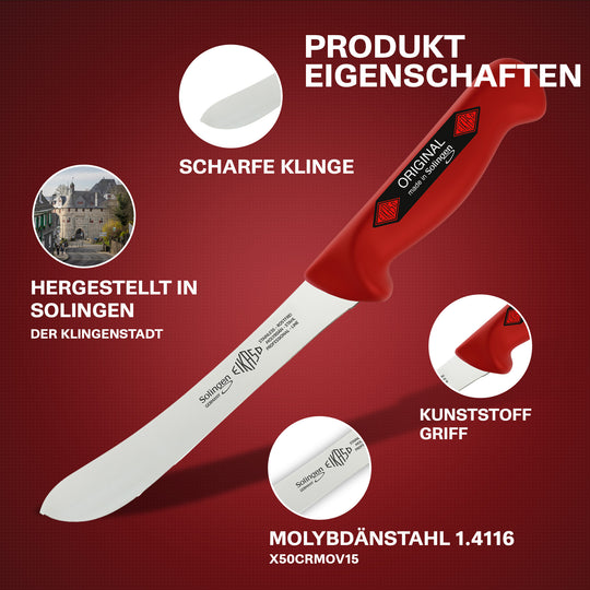 EIKASO Solingen 3 Teilig Schlachtermesser Hausschlachtermesser Metzgermesser Ausbeinmesser Butcher Knife Set aus Molybdänstahl 1.4116 für Profis und Privat