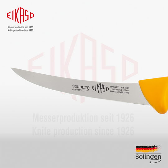 EIKASO Solingen Ausbeinmesser gebogen 16cm scharfe Klinge aus Molybdänstahl 1.4116 Profi Ausbeiner Fleischmesser für Profi und Privat