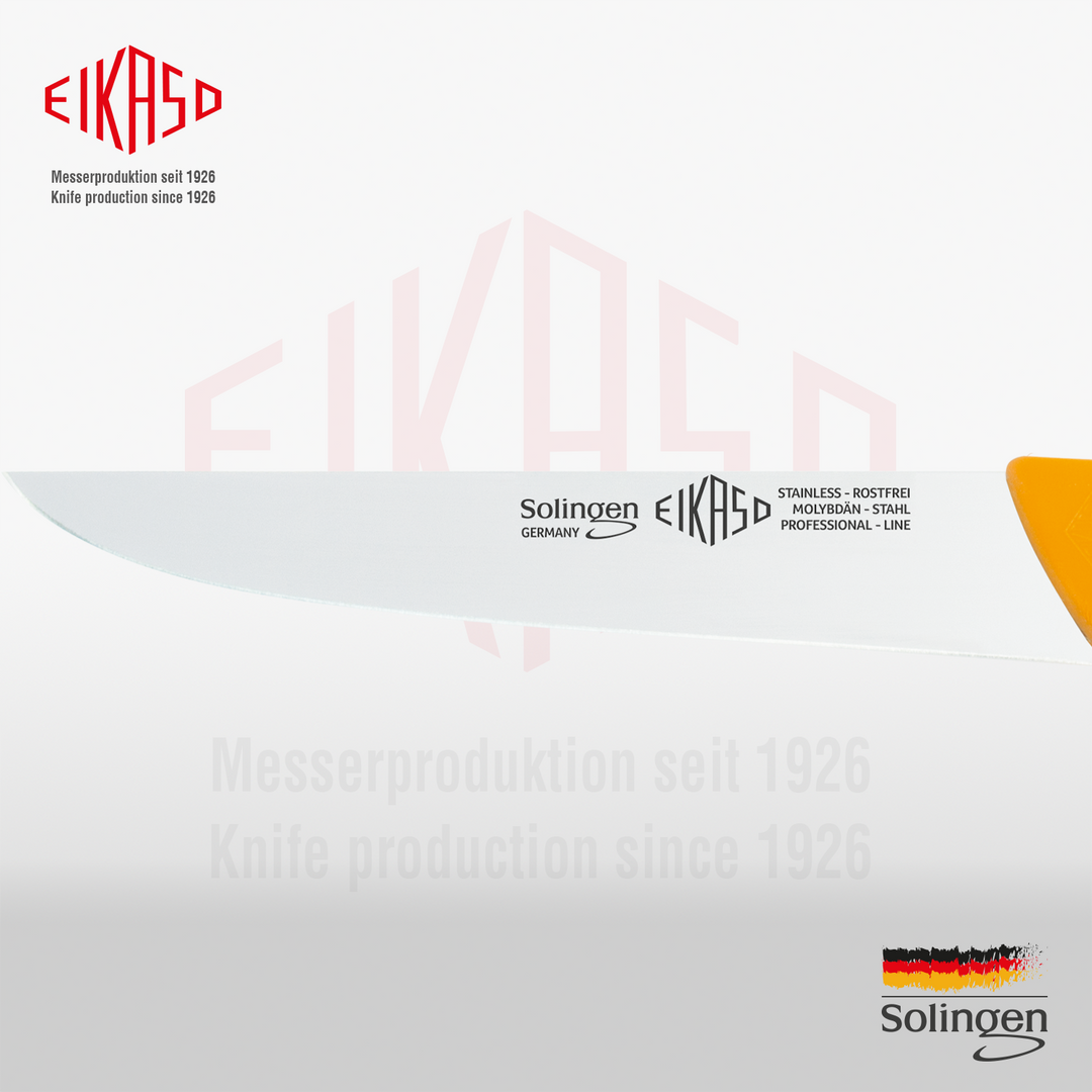 EIKASO Solingen Stechmesser 26cm Klinge aus Molybdänstahl 1.4116 rutschfester ergonomischer Griff Schlachtermesser Metzgermesser Butcher Knife