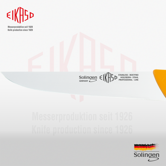 EIKASO Solingen Stechmesser 26cm Klinge aus Molybdänstahl 1.4116 rutschfester ergonomischer Griff Schlachtermesser Metzgermesser Butcher Knife