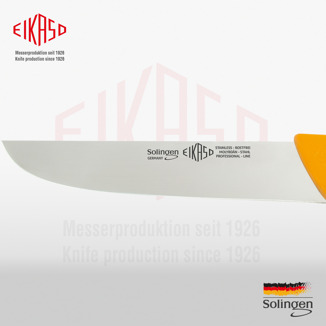 EIKASO Solingen Fleischmesser Blockmesser 15cm Klinge Molybdänstahl 1.4116 aus Solingen Profi Allzweckmesser von Profis für Privat und Profis | Fleisch Gemüse Obst Kräuter