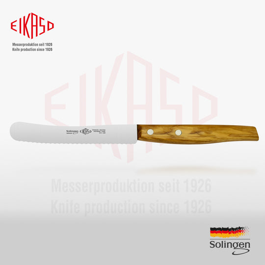 Buckelsmesser mit Wellenschliff 11cm (Olivenholzgriff)