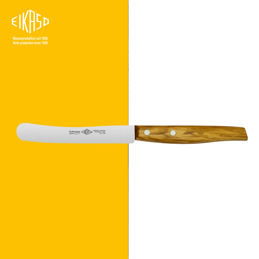 Buckelsmesser mit Wellenschliff 11cm (Olivenholzgriff)